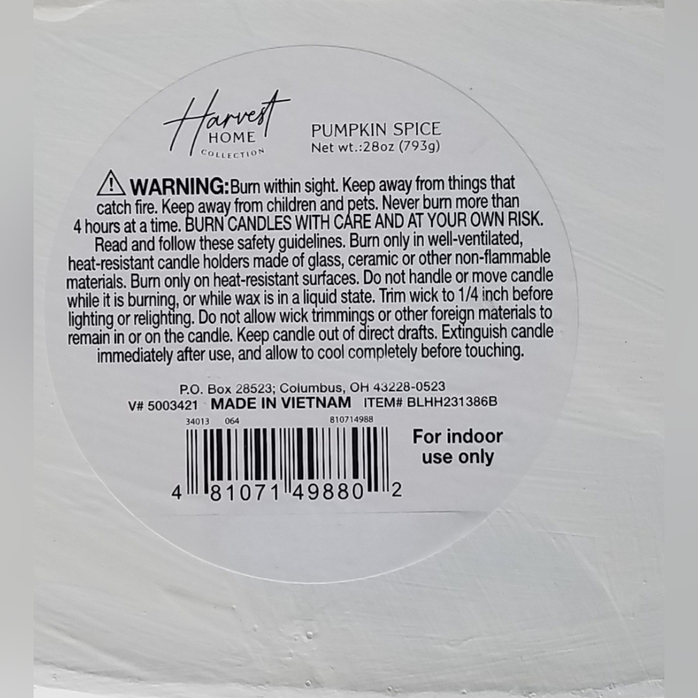 Pumpkin Spice Extra Large Coffee Table Scented Candle - Picture 6 of 9